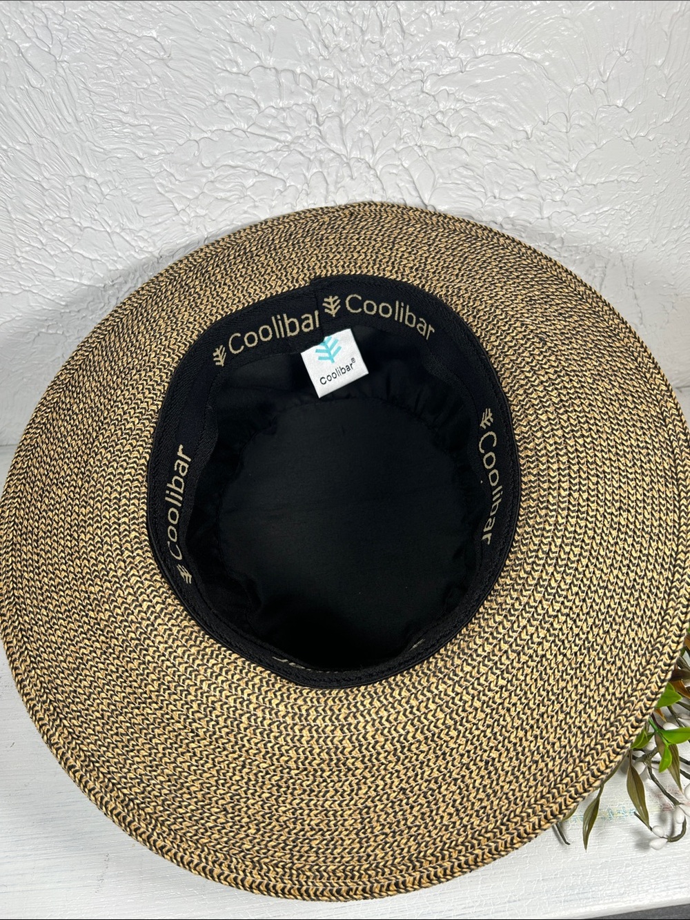 Coolibar “ Clara” Sun Hat Wide Brim Straw Sun Hat with Black Band UPF 50+ - Picture 6 of 14